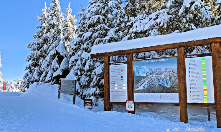 グラウス山コース案内図の標識