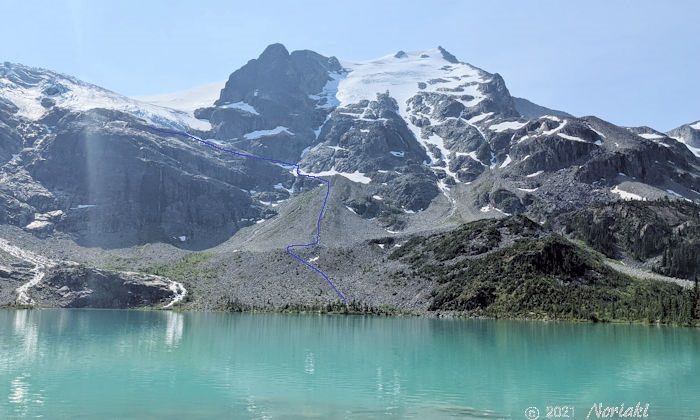 キャンプ場からマティアー氷河までのルート