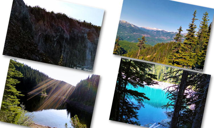 Barrier View Point からの景色と Barrier LakeとLesser Garibaldi Lakeの写真